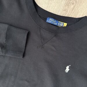 Polo Ralph Lauren Double Knit Cropped Crewneck Sweatshirt Women's XL Black